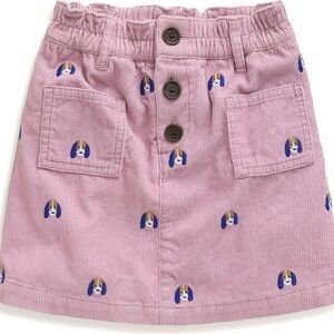 Kids' Pup Embroidered Corduroy Skirt 5/6